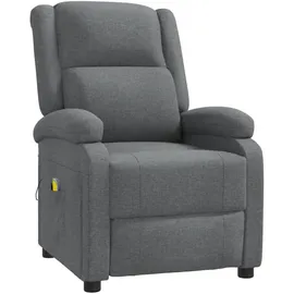 vidaXL Massagesessel Dunkelgrau Stoff 93 x 98 x 0 cm Grau mit Fernbedienung