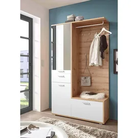 moebel-dich-auf Garderobenschrank Entry 117 x 198 x 38 cm Artisan Eiche Nb. / Weiß