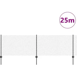 vidaXL Zaunpfosten 0,8 x 250 cm Grau/Stahl