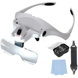 VELAMP LED-Brille mit Lupe. 5 austauschbare Dioptrien