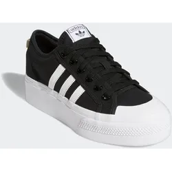 Sneaker ADIDAS ORIGINALS "NIZZA PLATFORM", Gr. 43, schwarz-weiß (core schwarz, cloud weiß, cloud weiß), Synthetik, Textil, sportlich, Schuhe