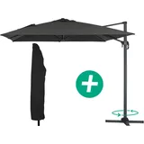 Ampelschirm Aus Alu "sun 4" - Rechteckig - 3 X 4 M + Schutzhülle - Schwarz