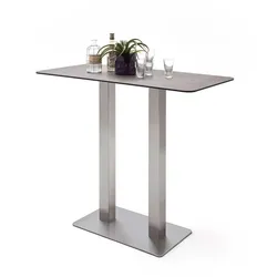 Küchenbartisch mit Keramik Glasplatte Braun Grau