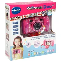 Vtech Kidizoom Duo 5.0 Digitale Kamera für Kinder, 5 MP, Farbdisplay, 2 Objektive, Pink Französische Version Rosa