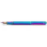 KAWECO COLLECTION Füllhalter Liliput Kolibri I Exklusiver Füllfederhalter aus Edelstahl in Regenbogenfarbe für Tintenpatronen mit bunter Stahlfeder 12,4 cm I Federbreite: EF (Extra Fein)