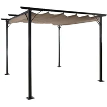Proregal Pergola 3 x 3 m inkl. 4 Seitenteile Taupe-Braun