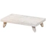 Marrakesch Orient & Mediterran Interior Vintage Servierplatte Amika handgefertigt aus Holz in Natur 30 cm