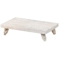 Marrakesch Orient & Mediterran Interior Vintage Servierplatte Amika handgefertigt aus Holz in Natur 30 cm