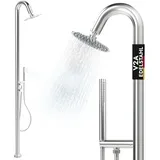 lawa living and lifestyle Gartendusche Edelstahl silber