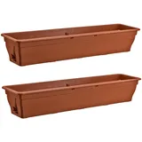 Buri 2x Blumenkasten 100cm Balkonkasten mit Wasserspeicher 25L - Blumenkästen wetterfest Pflanzkasten mit Einsatz für Garten und Balkon