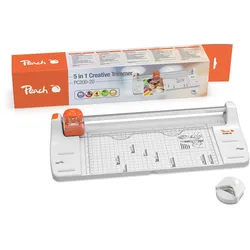 Peach 5 in 1 Kreativ Rollenschneider | 4 Schnittarten inkl. praktischer Eckenrunder | bis A3 Format | bis 10 Blatt | PC200-20