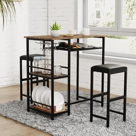 VCM Bartisch Kolari 90 x 93 x 50 cm Eiche Vintage