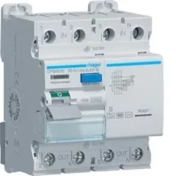Hager CPB663E Fehlerstromschutzschalter 4 polig 10kA 63A 300mA Typ B S selektiv.Allstromsensitiver Fehlerstrom-Schutzschalter (FI, RCCB) nach DIN EN