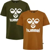 hummel hmlTRES T-shirt S/S 2-pk - Braun - 140