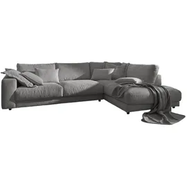 KAWOLA Ecksofa Madeline Cord Recamiere rechts grau