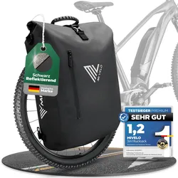 3in1 Fahrradtasche & Rucksack wasserdicht 20L "PRIMUS" - Schwarz-Reflektierend - 3 in 1 Fahrradtaschen,Bestseller,oft gekauft,rabatt