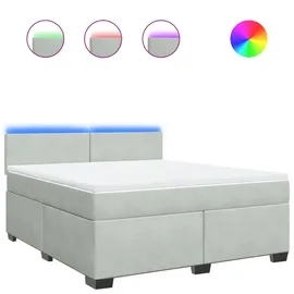 vidaXL Boxspringbett 180 x 200 cm Hellgrau