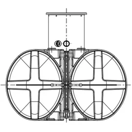 ROTH Flachtank - Zisterne Twinbloc Garten-Set 5000 Liter (2 x L) mit höhenverstabllbarem Domschacht und