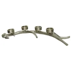 Kerzenhalter Teelichthalter Geweih Advent Weihnachten Aluminium L48 cm