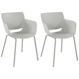 CLP Gartenstuhl Alpena 59 x 59 x 108 cm hellgrau 2 St.