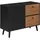 [en.casa] Sideboard Gislaved 80x30x62,5cm Schwarz/Dunkler Holzton