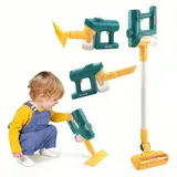 CLTYQ Kinder-Staubsauger Reinigungswerkzeuge für Kinder 3 4 5 6 Jahren Spielzeugstaubsauger, mit Licht und Sound,Kinderstaubsauger mit Echter Saugfunktion grün