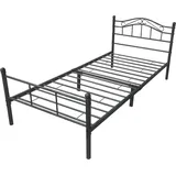 [en.casa] [en.casa]® Metallbett 120x200 Schwarz