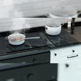 ALLboards Herdabdeckplatte Schneidebrett 2er Set 52x30 cm schwarz