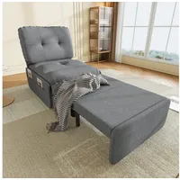 Odikalo Schlafsofa Sofas wohnzimmer Schlafcouch Tagesbett mit Schlaffunktion, 195x81,5 Einzelsessel bequemer Liegestuhl ideal für kleine Wohnungen Leinenstoff unsichtbares Ausziehsofa 165x80 Schlaffläche grau