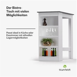 blumfeldt Bartisch Erskine Bartisch (Packung, 1 Tisch), Tresentisch Hausbar höhenverstellbare Regale weiß