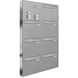 AL Briefkastensysteme Durchwurfbriefkasten Premium Edelstahl Silber