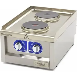 MAXIMA Gewerblicher Kocher - 2 Brenner - Einzelgerät - 60 cm tief - Elektrisch