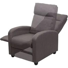 Mendler Fernsehsessel HWC-F76, Relaxsessel Sessel Liegesessel, Liegefunktion verstellbar Stoff/Textil ~ grau-braun