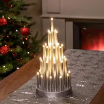 COM-FOUR com-four® LED Stimmungsleuchter Pyramide mit 33 warm-weißen LEDs mit Timerfunktion für Fensterbank, als Tischdeko für eine wohlige Atmosphäre