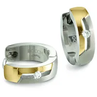 Boccia Titanium Creolen 05045-04 Titan bicolor mit Diamanten