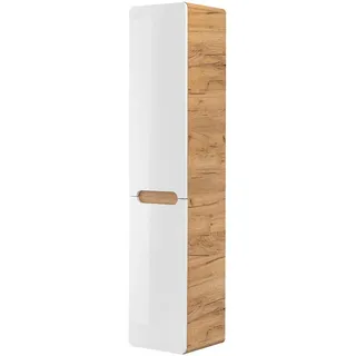 Lomadox Lomado Hochschrank 35 x 170 cm Weiß Holz