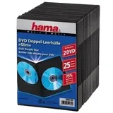 Hama DVD-Doppel-Leerhülle Slim für 2 DVDs schwarz (Packung mit 25)