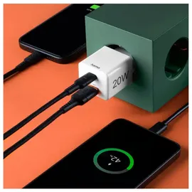 Hama Schnellladegerät, 1x USB-C 1x USB-A QC, 20 W, Weiß
