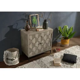 MASSIVMOEBEL24.DE Kommode Mango 86x46x86 grau lackiert STILMÖBEL #108