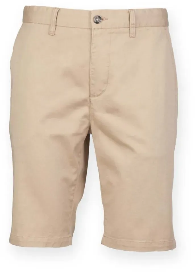 Front Row Herren Stretch Chino-Shorts FR605 stone 48 EU (XL)