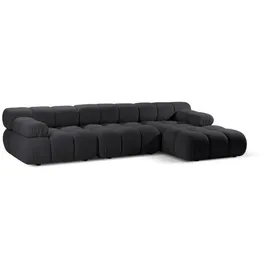 micadoni Ecksofa, Graphit, Textil, 4-Sitzer, L-Form, 282x155 cm, Hergestellt in Europa, Wohnzimmer, Sofas & Couches, Wohnlandschaften, Ecksofas
