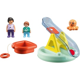 Playmobil 1.2.3 Badeinsel mit Wasserrutsche 70635