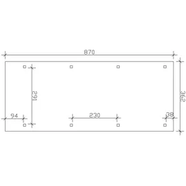 SKANHOLZ Wendland Einzelcarport 3,62 x 8,70 m schiefergrau mit EPDM-Dach und roter Blende