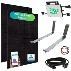 MyCarport Balkonkraftwerk 880+ Watt – Premium transparent Variante