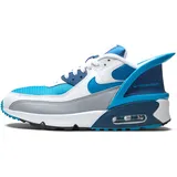 NIKE Air Max 90 Flyease GS Running Trainers Cv0526 Sneakers Schuhe (UK 5.5 us 6Y EU 38.5, White Laser Blue White 103) - 38.5 EU