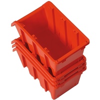 PROREGAL Sichtlagerkasten aus Kunststoff | Rot | BxHxT 18x24x39cm | 10 Stück | Sortimentskasten, Sortimentsbox