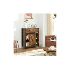 VASAGLE Sideboard 70 x 80 x 30 cm Braun/Schwarz