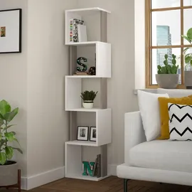 cotecosy Bücherregal 161 x 30 x 35 cm Weiß