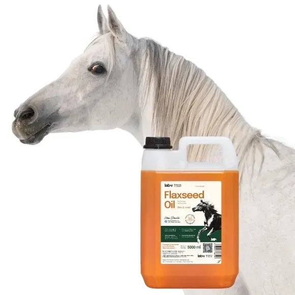 Lab-v Flaxseed Oil – 100 % kaltgepresstes Leinöl für Pferde 5000 ml