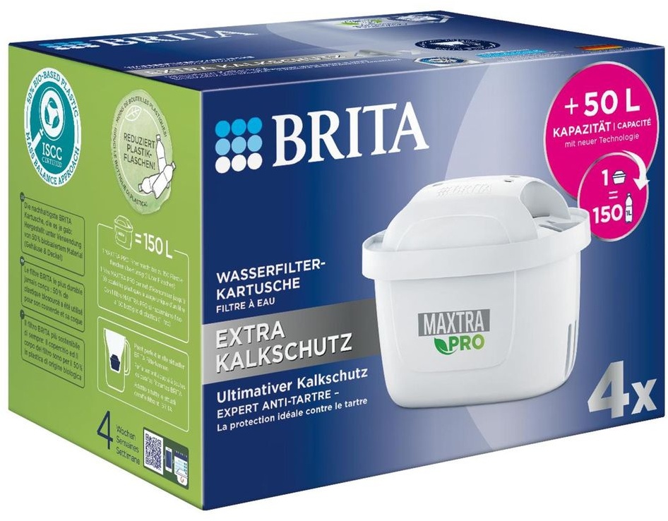 Brita Wasserfilter-Kartusche 4er Maxtra Pro Extra Kalkschutz (1er Pack)